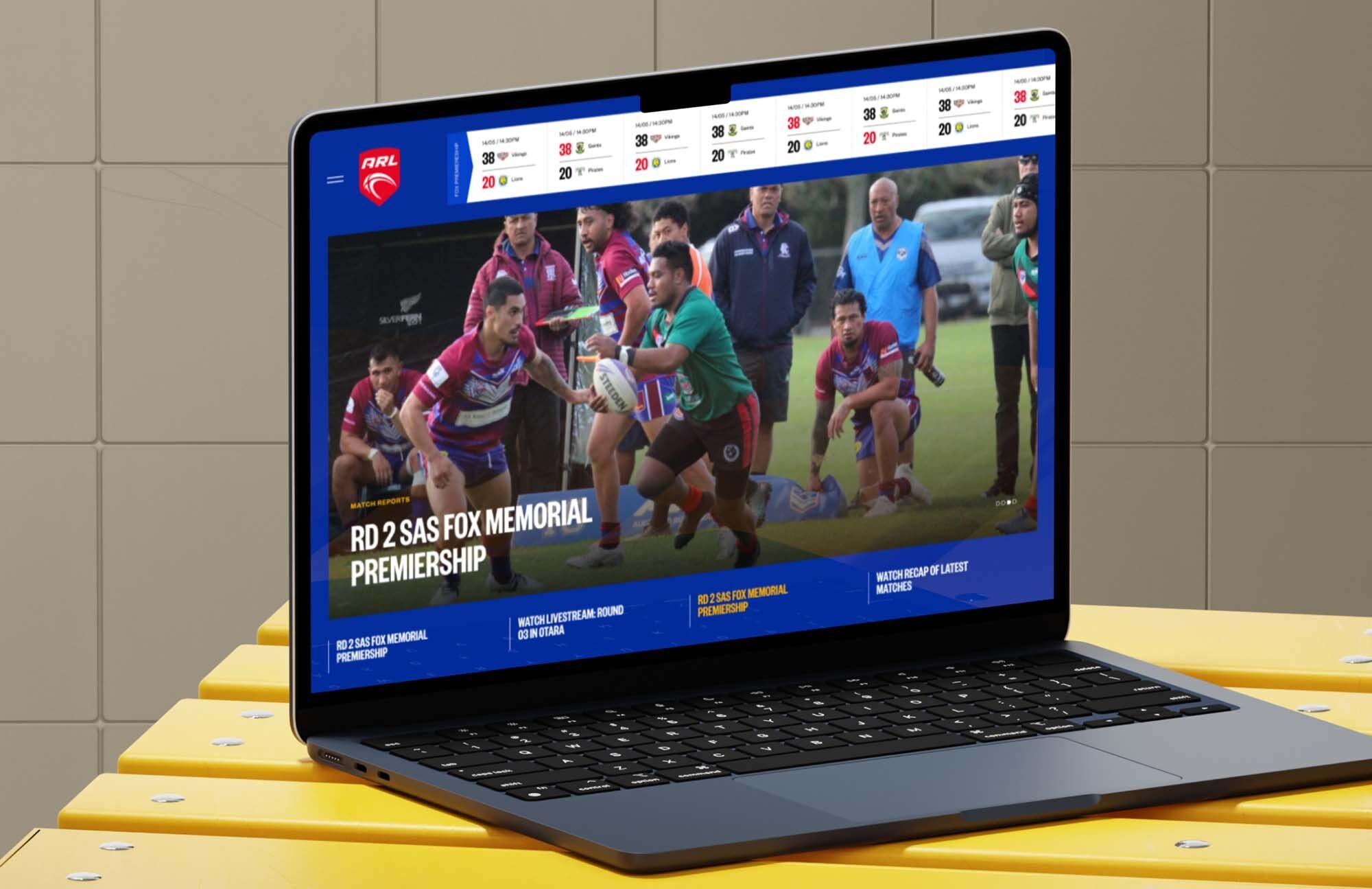 Mock up for the ARL website displayed on a laptop